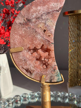 Load image into Gallery viewer, XL Druzy Pink amethyst moon  3030
