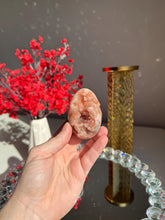 Load image into Gallery viewer, Red Druzy Pink amethyst egg 3023 geode egg
