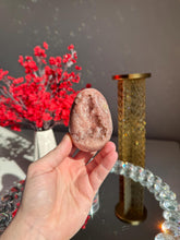 Load image into Gallery viewer, Druzy Pink amethyst egg 3025 geode egg
