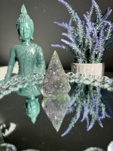 Load image into Gallery viewer, amethyst pendulum  with green banding healing crystals 2913
