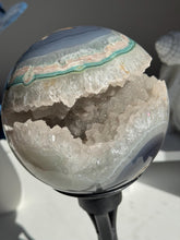 Load image into Gallery viewer, XL Sugar druzy agate Geode sphere druzy sphere no code
