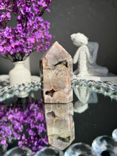 Load image into Gallery viewer, Druzy Pink amethyst tower 2996
