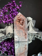 Load image into Gallery viewer, Pink amethyst tower with agate 2993
