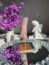 Load image into Gallery viewer, Pink Amethyst Crystal Moon High Quality Druzy Pink Amethyst Moon on Stand Pink Amethyst Geode Home Decor Healing Crystal 3018
