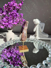Load image into Gallery viewer, Moody Pink Amethyst Crystal Moon High Quality Druzy Pink Amethyst Moon on Stand Pink Amethyst Geode Home Decor Healing Crystal 3019
