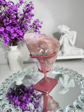 Load image into Gallery viewer, Druzy Pink amethyst geode with amethyst healing crystals 2843
