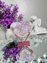 Load image into Gallery viewer, Druzy Pink amethyst heart with amethyst healing crystals 2845 A
