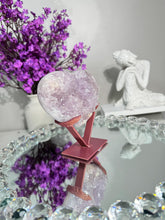 Load image into Gallery viewer, Druzy Pink amethyst heart with amethyst healing crystals 2845 A
