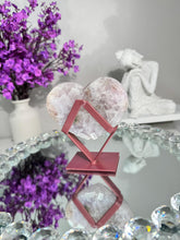 Load image into Gallery viewer, Druzy Pink amethyst heart with amethyst healing crystals 2847
