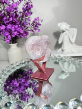 Load image into Gallery viewer, Druzy Pink amethyst heart with amethyst healing crystals 2847
