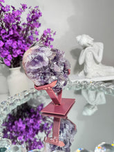 Load image into Gallery viewer, High quality saturated Druzy amethyst and Pink amethyst heart healing crystals 2845
