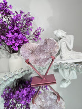 Load image into Gallery viewer, Druzy Pink amethyst heart with amethyst healing crystals 2847 A
