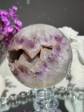 Load image into Gallery viewer, Sugar Amethyst sphere amethyst geode geode sphere no code
