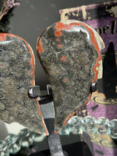 Load image into Gallery viewer, Black amethyst wings with orange jasper angel wing crystal wings 2046
