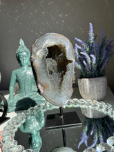 Load image into Gallery viewer, Sugar rainbow Amethyst geode 2399 amethyst geode
