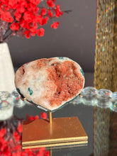 Load image into Gallery viewer, Red Druzy Pink amethyst with jasper heart 3024
