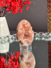 Load image into Gallery viewer, Red Druzy Pink amethyst egg 3023 geode egg
