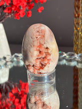Load image into Gallery viewer, Red bubbly Pink amethyst egg 3025 geode egg
