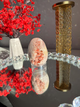 Load image into Gallery viewer, Red bubbly Pink amethyst egg 3025 geode egg
