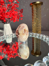 Load image into Gallery viewer, Red bubbly Pink amethyst egg 3025 geode egg
