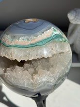 Load image into Gallery viewer, XL Sugar druzy agate Geode sphere druzy sphere no code
