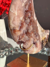 Load image into Gallery viewer, Berry red Pink amethyst moon with amethyst healing crystals 3071
