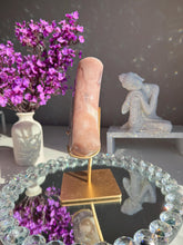 Load image into Gallery viewer, Pink Amethyst Moon Healing Crystal with Stand 3071
