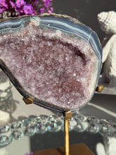 Load image into Gallery viewer, Amethyst geode with agate banding healing crystals 3054
