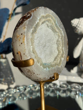 Load image into Gallery viewer, White Sugar Quartz Geode with Stand, Healing Crystal Decor 3054
