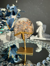 Load image into Gallery viewer, White Sugar Quartz Geode with Stand, Healing Crystal Decor 3054
