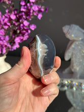 Load image into Gallery viewer, Druzy amethyst heart with agate  healing crystals 2859
