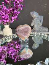 Load image into Gallery viewer, Druzy amethyst heart with agate  healing crystals 2859
