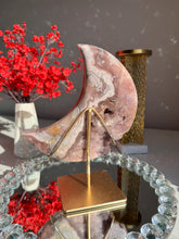 Load image into Gallery viewer, Berry red Pink amethyst moon with amethyst healing crystals 3071
