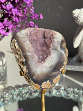 Load image into Gallery viewer, Amethyst geode with agate banding  healing crystals 3056
