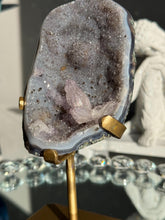 Load image into Gallery viewer, Amethyst geode with agate healing crystals 3056 amethyst cluster
