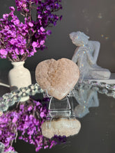 Load image into Gallery viewer, Light Pink Sugar Druzy Amethyst Heart, Uruguay Crystal Healing 3064
