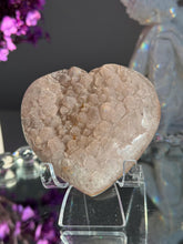 Load image into Gallery viewer, Light Pink Sugar Druzy Amethyst Heart, Uruguay Crystal Healing 3064
