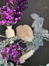 Load image into Gallery viewer, Light Pink Sugar Druzy Amethyst Heart, Uruguay Crystal Healing 3064
