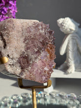 Load image into Gallery viewer, Rare sprinkled pink druzy and amethyst cluster 3090
