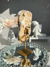 Load image into Gallery viewer, Yellow druzy agate geode 3090
