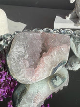 Load image into Gallery viewer, Pink Rainbow amethyst geode 3101
