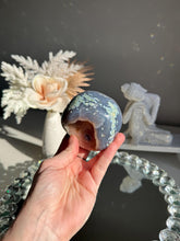 Load image into Gallery viewer, Druzy agate geode with jasper 3099
