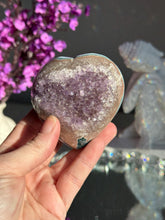 Load image into Gallery viewer, Druzy amethyst heart with agate  healing crystals 2859
