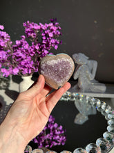Load image into Gallery viewer, Druzy amethyst heart with agate  healing crystals 2859
