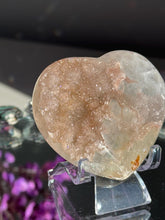 Load image into Gallery viewer, Pink rainbow amethyst heart healing crystals 3066
