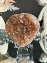 Load image into Gallery viewer, Orange rainbow amethyst heart healing crystals 3064

