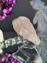 Load image into Gallery viewer, Pink Druzy amethyst heart healing crystals 1914
