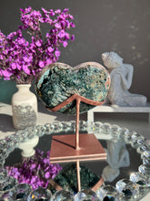 Load image into Gallery viewer, XL Druzy pink amethyst heart with Amethyst and jasper 3078
