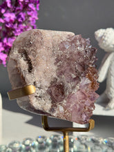 Load image into Gallery viewer, Rare sprinkled pink druzy and amethyst cluster 3090
