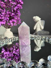 Load image into Gallery viewer, Amethyst tower with blue agate banding 3094
